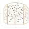 38.25" Gold Metal Leaf Foldable 3-Panel Fireplace Screen